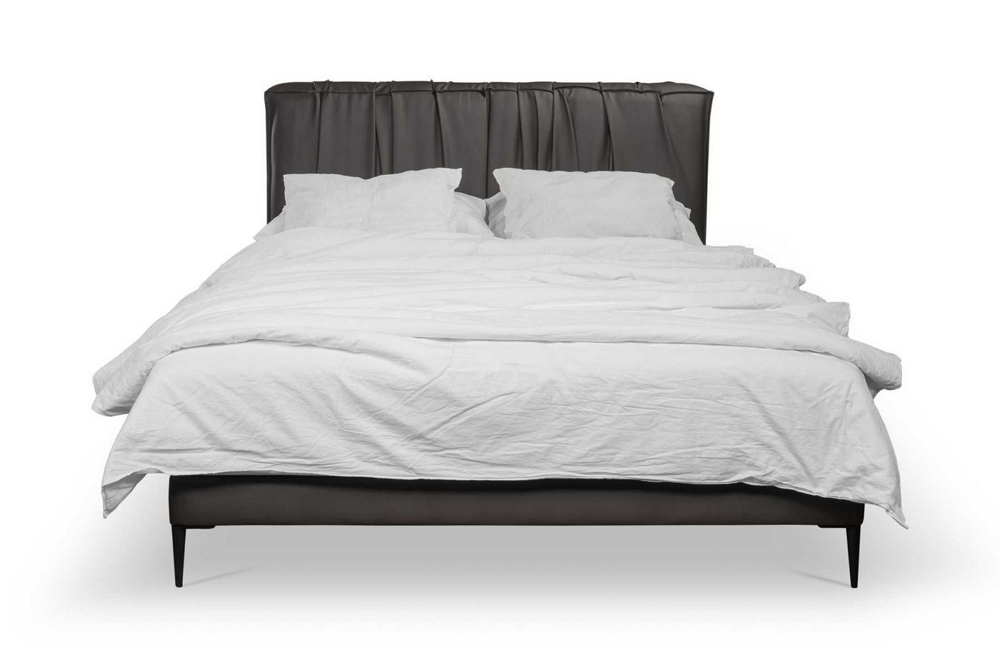 JVmoebel Polsterbett Elegantes Graues Doppelbett mit Polster und Bettkasten (1-tlg., 1x Bett), Made in Europa von JVmoebel