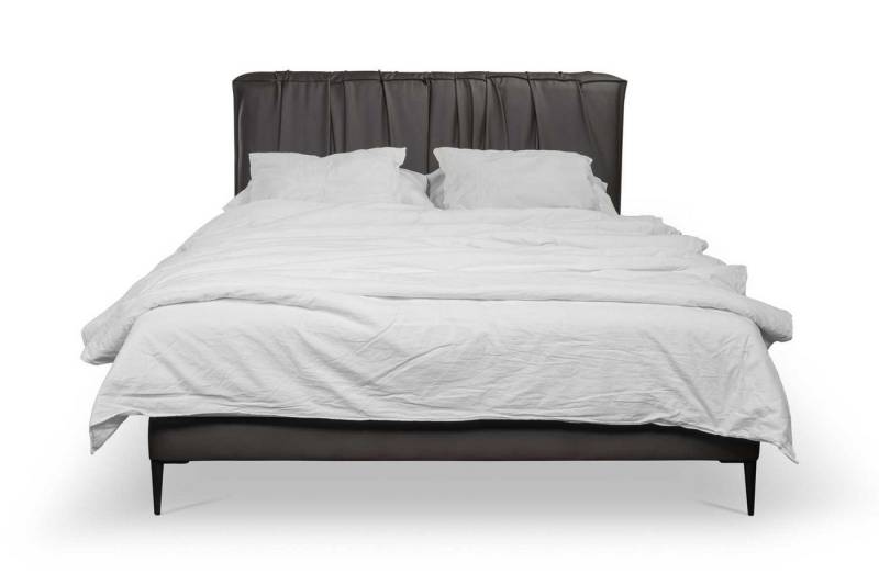 JVmoebel Polsterbett Elegantes Graues Doppelbett mit Polster und Bettkasten (1-tlg., 1x Bett), Made in Europa von JVmoebel