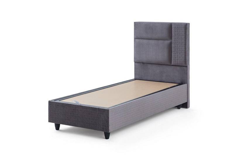 JVmoebel Bett Elegantes Graues Einzelbett für das Schlafzimmer – Luxuriöses Design (1-tlg., Bett), Made in Europa von JVmoebel