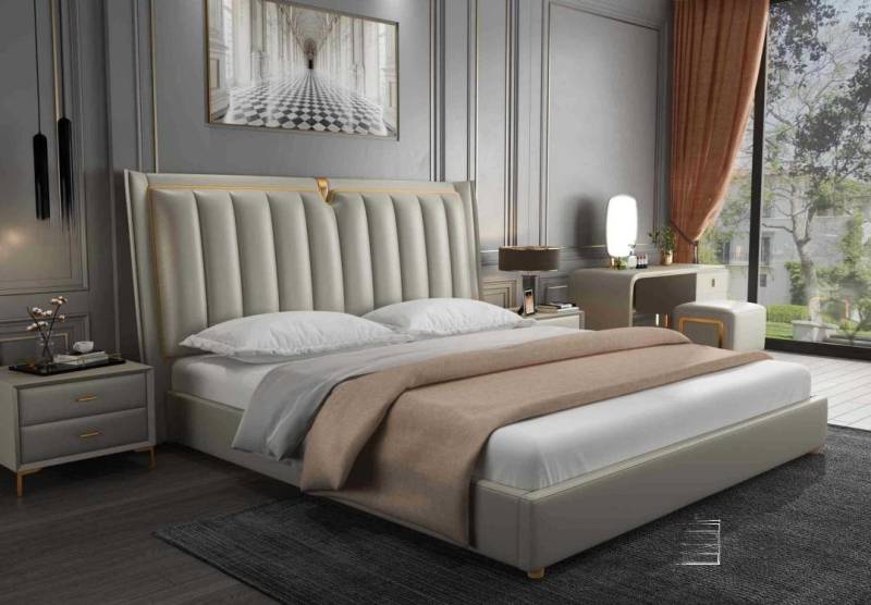 JVmoebel Polsterbett Elegantes Leder-Polsterbett für das Schlafzimmer - Doppelbett, Made in Europa JVmoebel Polsterbett Elegantes Leder-Polsterbett für das Schlafzimmer - Doppelbett, Made in Europa von JVmoebel