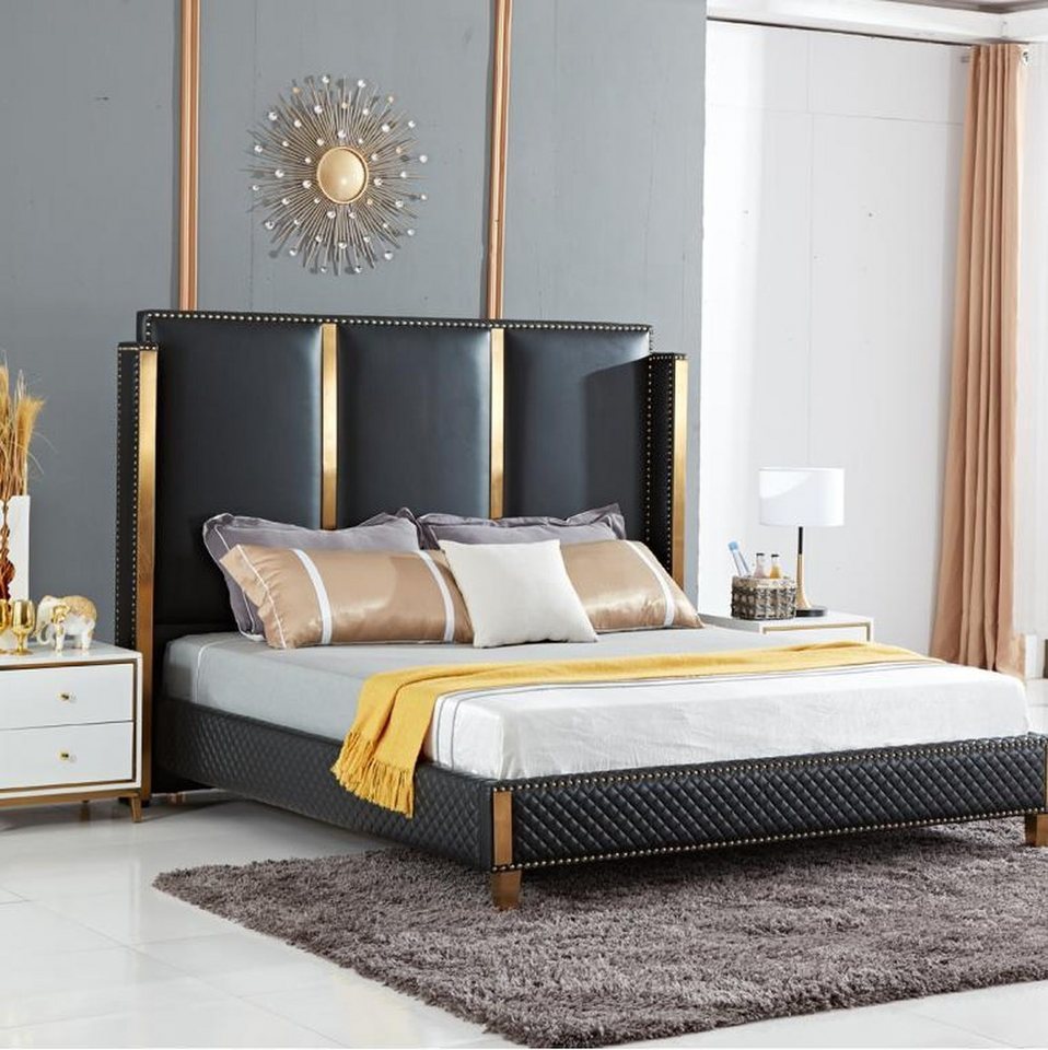 JVmoebel Polsterbett Elegantes gepolstertes Doppelbett für Hotel- und Schlafzimmer (Bett), Made in Europa von JVmoebel