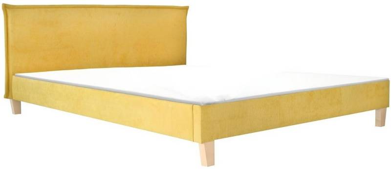 JVmoebel Polsterbett Gelbe Polster-Doppelbetten im Retro-Stil für Hotels, Made in Europa von JVmoebel