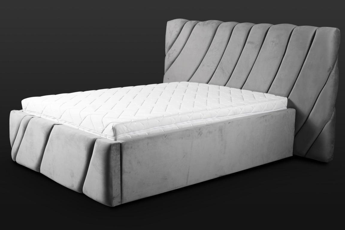 JVmoebel Bett Graues Bett Samt Betten Doppelbett 140x200 Design Betten Einrichtung von JVmoebel