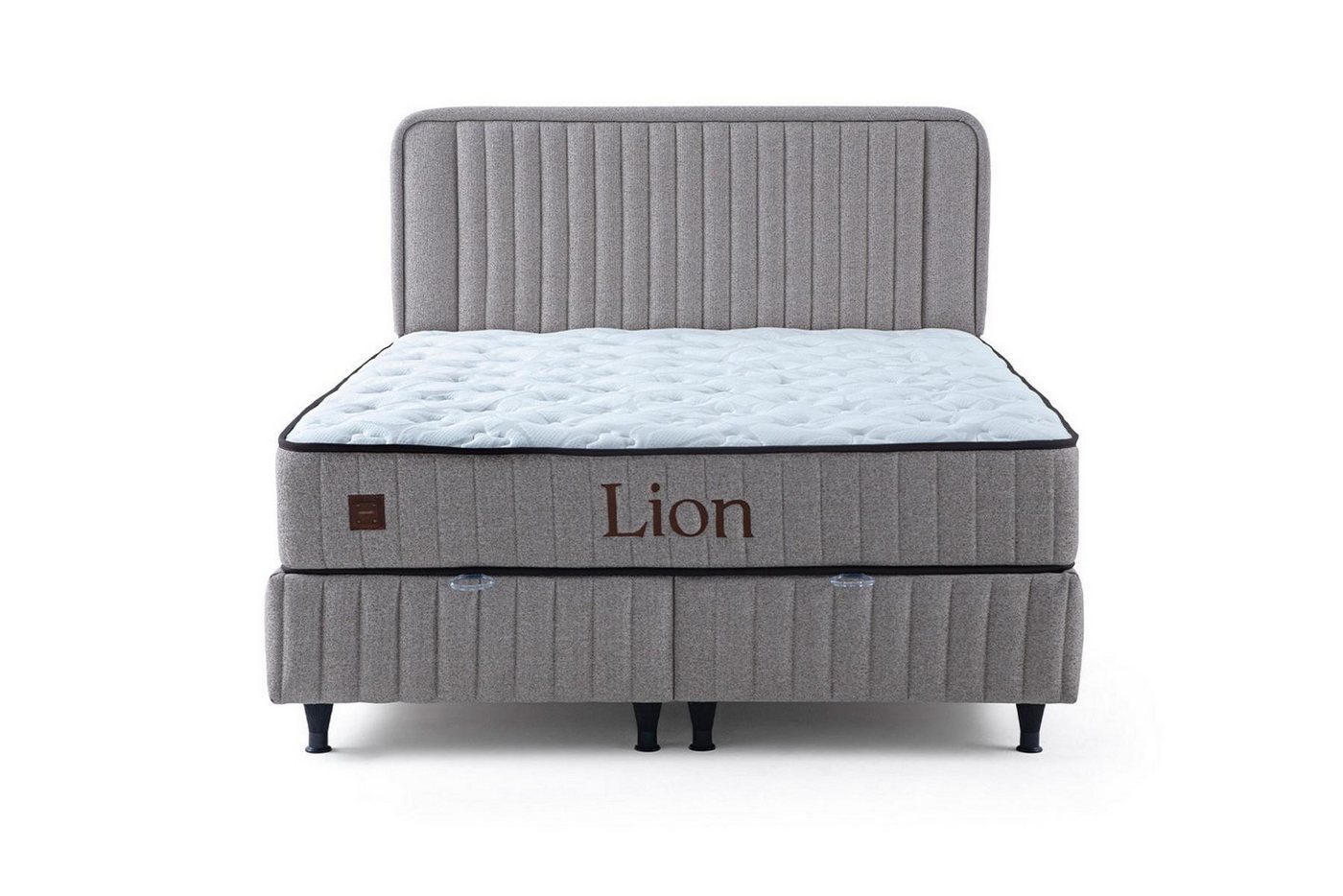 JVmoebel Bett Graues Bett mit Matratze Schlafzimmer Designer Möbel Stilvolles (2-tlg., Bett mit Matratze), Made in Europa von JVmoebel