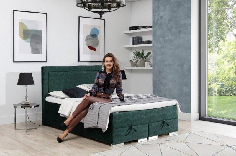 JVmoebel Boxspringbett Himmplisches Boxspringbett Doppeltes Bett mit Matratze und Topper (Bett), Made in Europa von JVmoebel