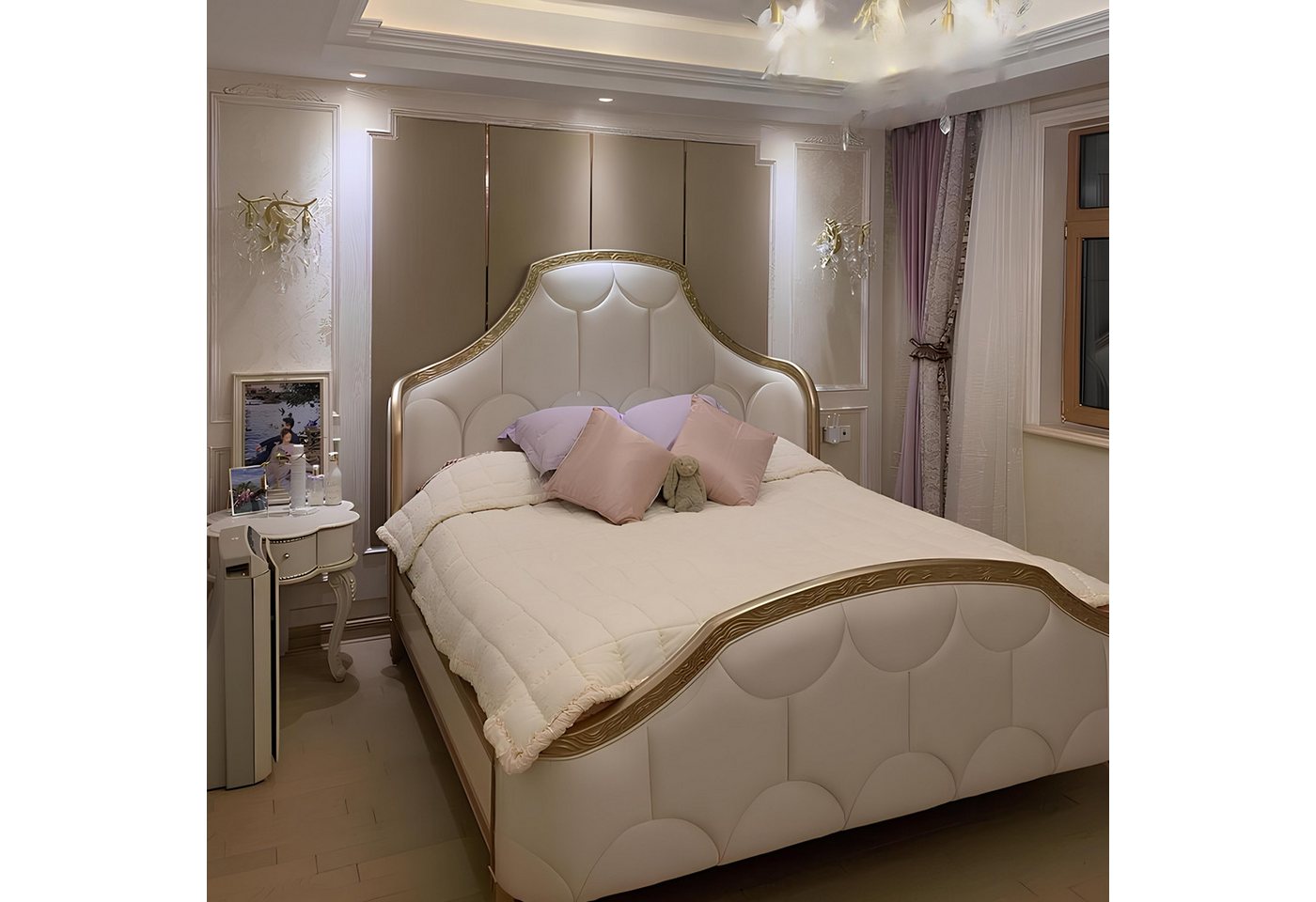 JVmoebel Bett Luxuriöses modernes Ehebett im klassischen Stil für Schlafzimmer, Made in Europa von JVmoebel