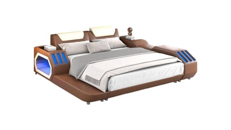 JVmoebel Bett Luxus Led Betten Beleuchtetes Schlafzimmer Bett Lederbett (Bett), Made in Europa von JVmoebel