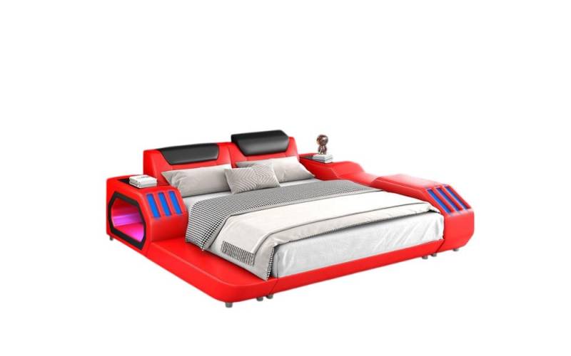 JVmoebel Bett Luxus Led Betten Beleuchtetes Schlafzimmer Bett Lederbett (Bett), Made in Europa von JVmoebel