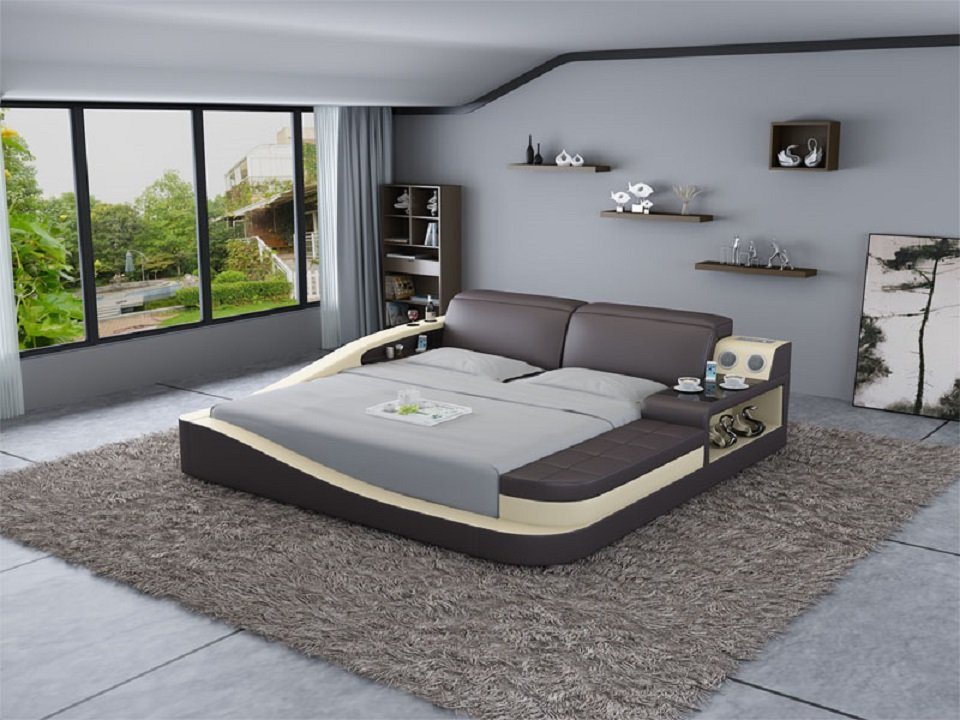 JVmoebel Bett Luxus Schlafzimmer Bett Polster Design Leder Doppel Betten Textil von JVmoebel