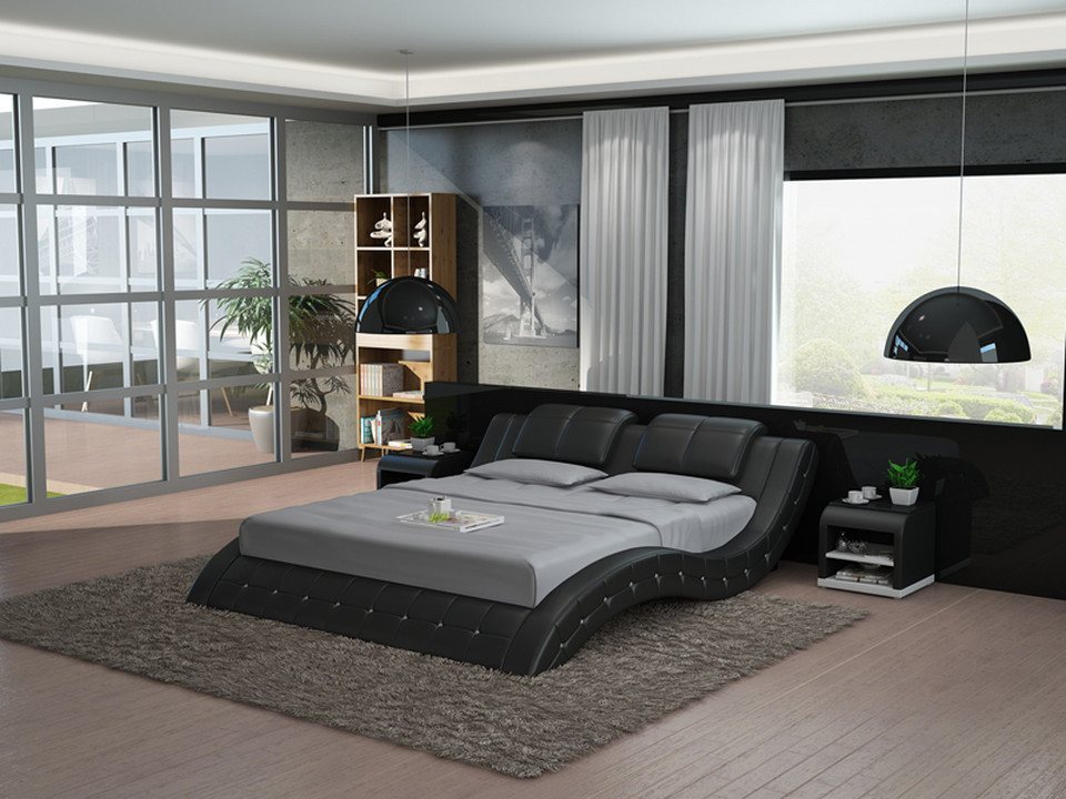 JVmoebel Bett Modernes Designer Wasserbett + USB Anschluss Komplett Set Wasser (Bett LB8824B), Made in Europa von JVmoebel