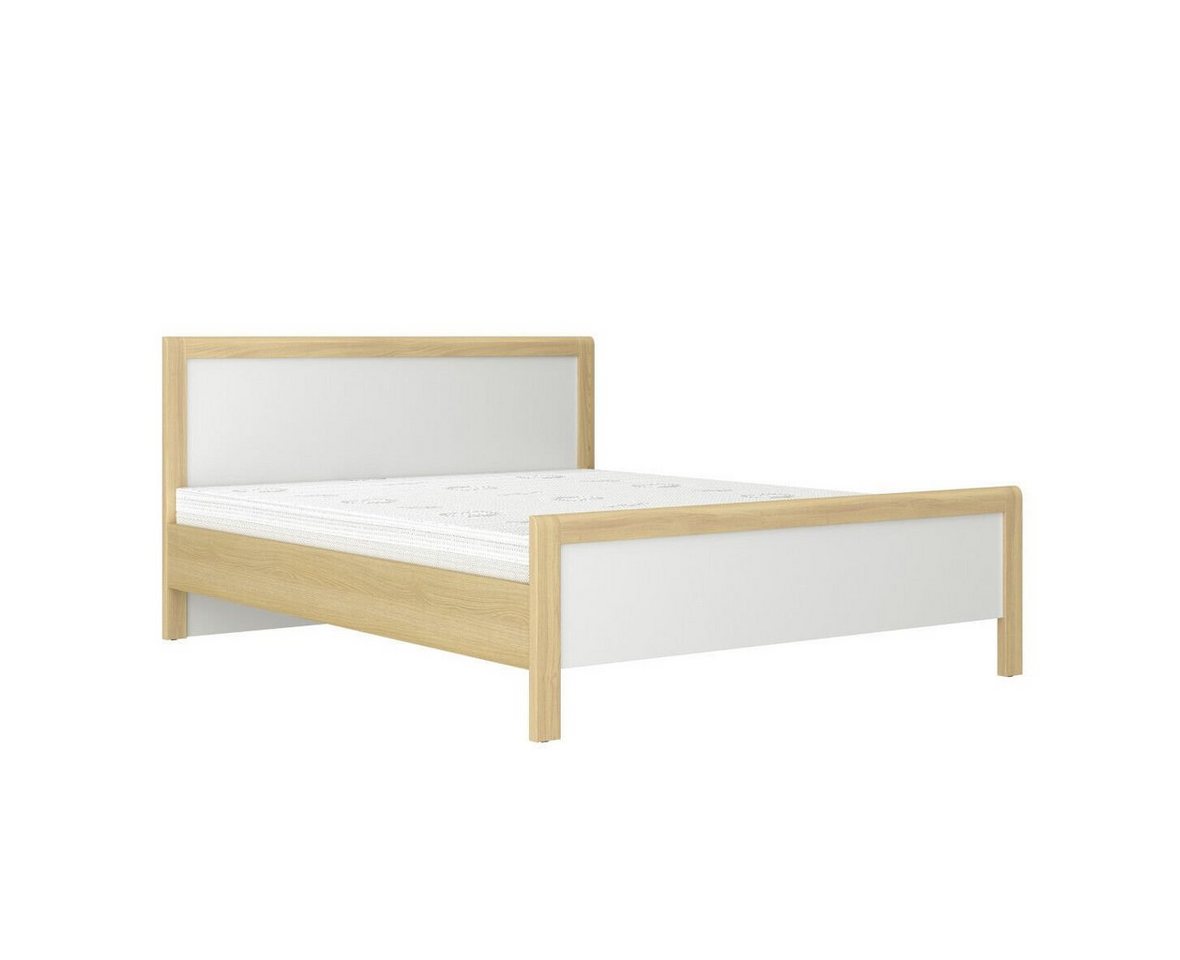 JVmoebel Bett Modernes Weißes Doppelbett Schlafzimmer Betten Hochwertiges Holz (1-tlg., 1x Bett), Made in Europa von JVmoebel