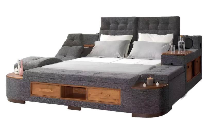 JVmoebel Multimediabett Multifunktion Bett Doppelbetten Modernes Bettgestell Betten 180x200cm (Bett), Made in Europa von JVmoebel