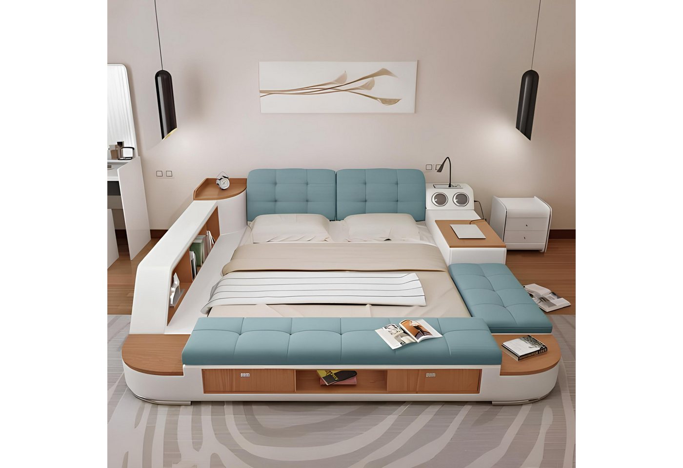 JVmoebel Multimediabett Multifunktion Betten Bett Schlafzimmer All in One Funktionsbett Sofa (Bett), Made in Europa von JVmoebel