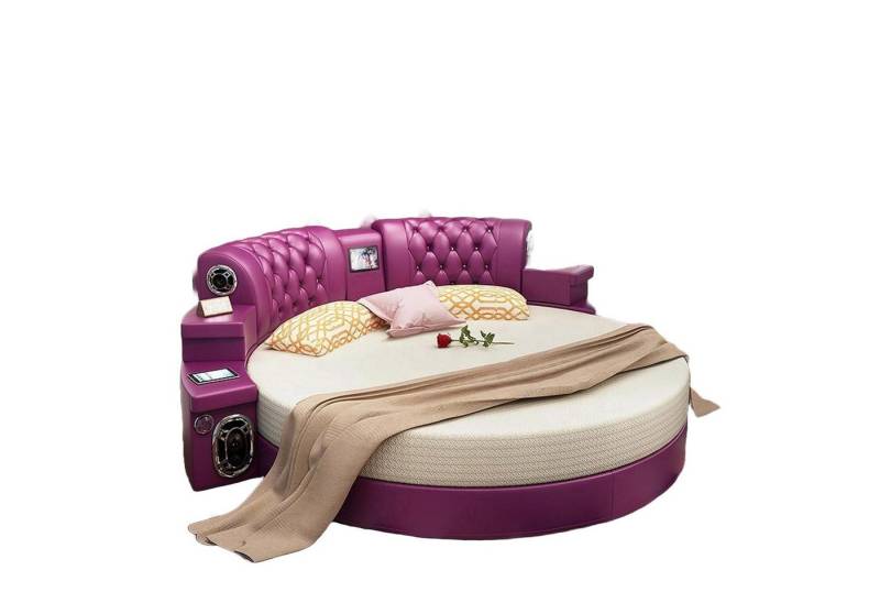 JVmoebel Multimediabett Rundes Bett Betten Multifunktion Hotel Polster Led Regal Kingsize, Made in Europa von JVmoebel