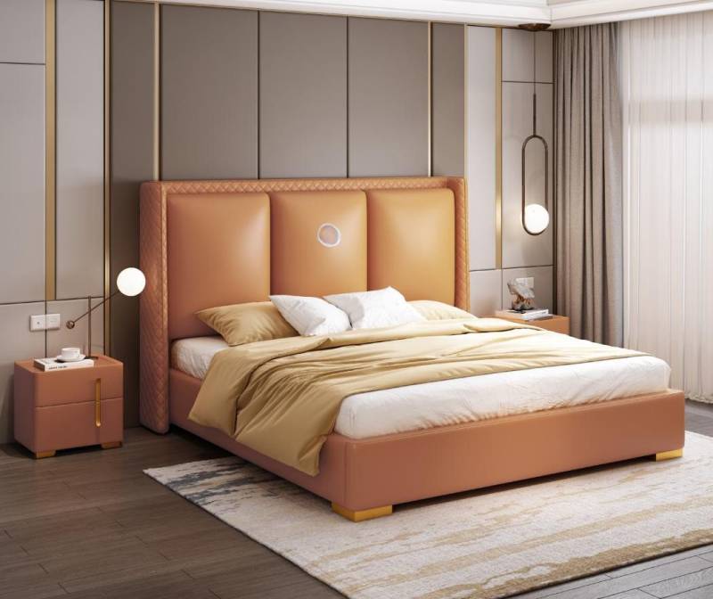 JVmoebel Bett Samt Betten in Orange – Elegantes Schlafzimmermöbel set, Made in Europa JVmoebel Bett Samt Betten in Orange – Elegantes Schlafzimmermöbel set, Made in Europa von JVmoebel