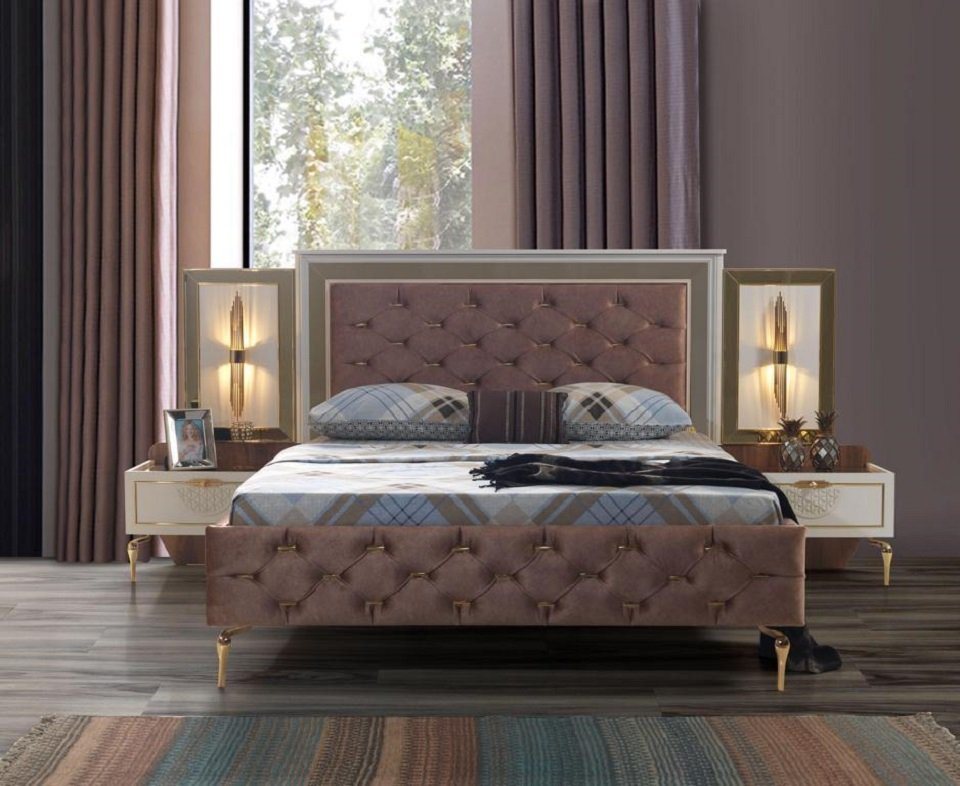 JVmoebel Bett Schlafzimmer Bett 2x Nachttische Luxus Set Komplett Design Möbel 3tlg (3-tlg) von JVmoebel