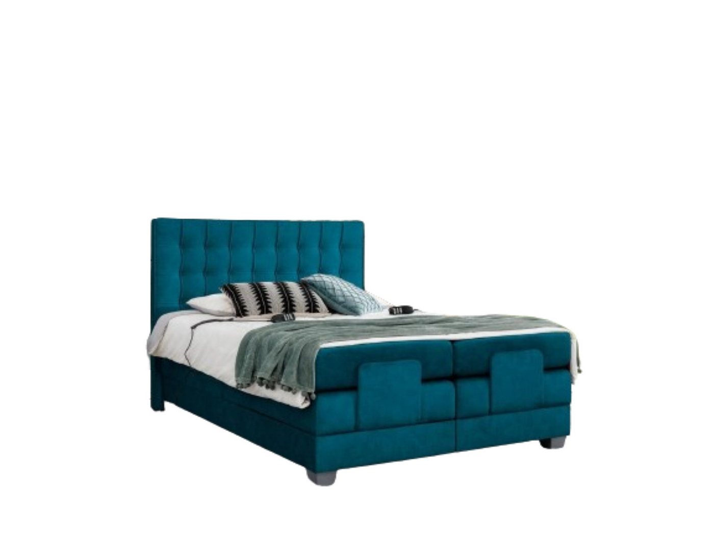 JVmoebel Bett Schlafzimmer Bett Polsterbett Modern Blau Doppelbett Design Luxus, Made in Europa von JVmoebel