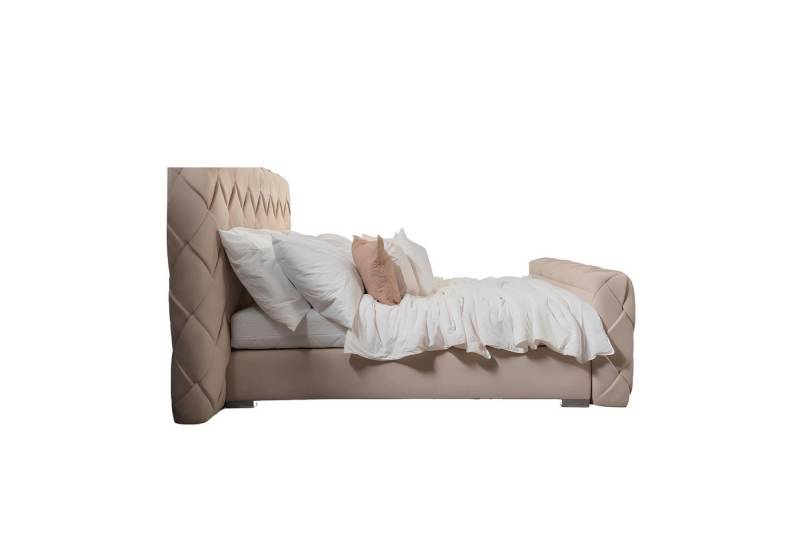 JVmoebel Bett Schlafzimmer Doppelbett Bett 180cm Matratze Beige moderner Stil Holz (1-tlg., Bett), Made in Europa von JVmoebel