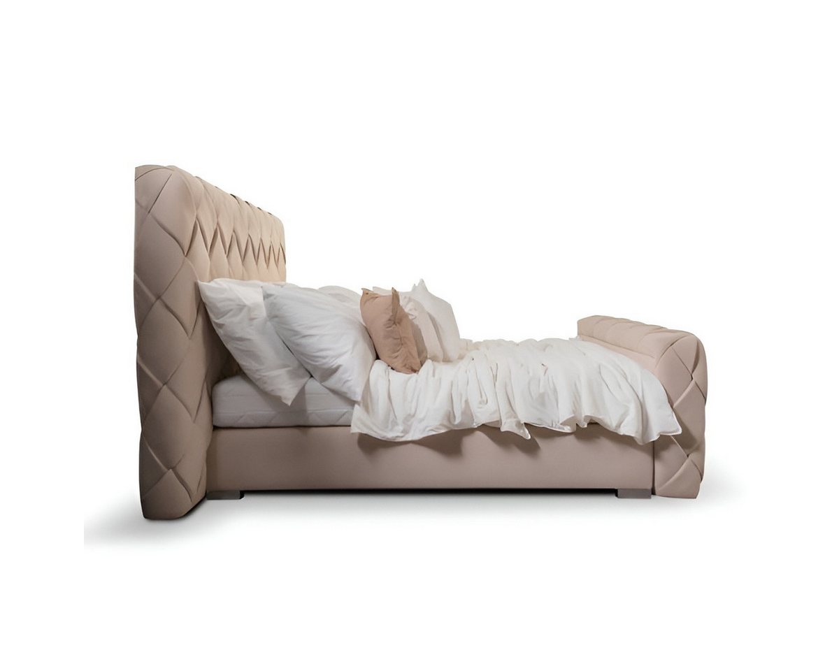 JVmoebel Bett Schlafzimmer Doppelbett Bett 180cm Matratze Beige moderner Stil Holz (1-tlg., Bett), Made in Europa von JVmoebel