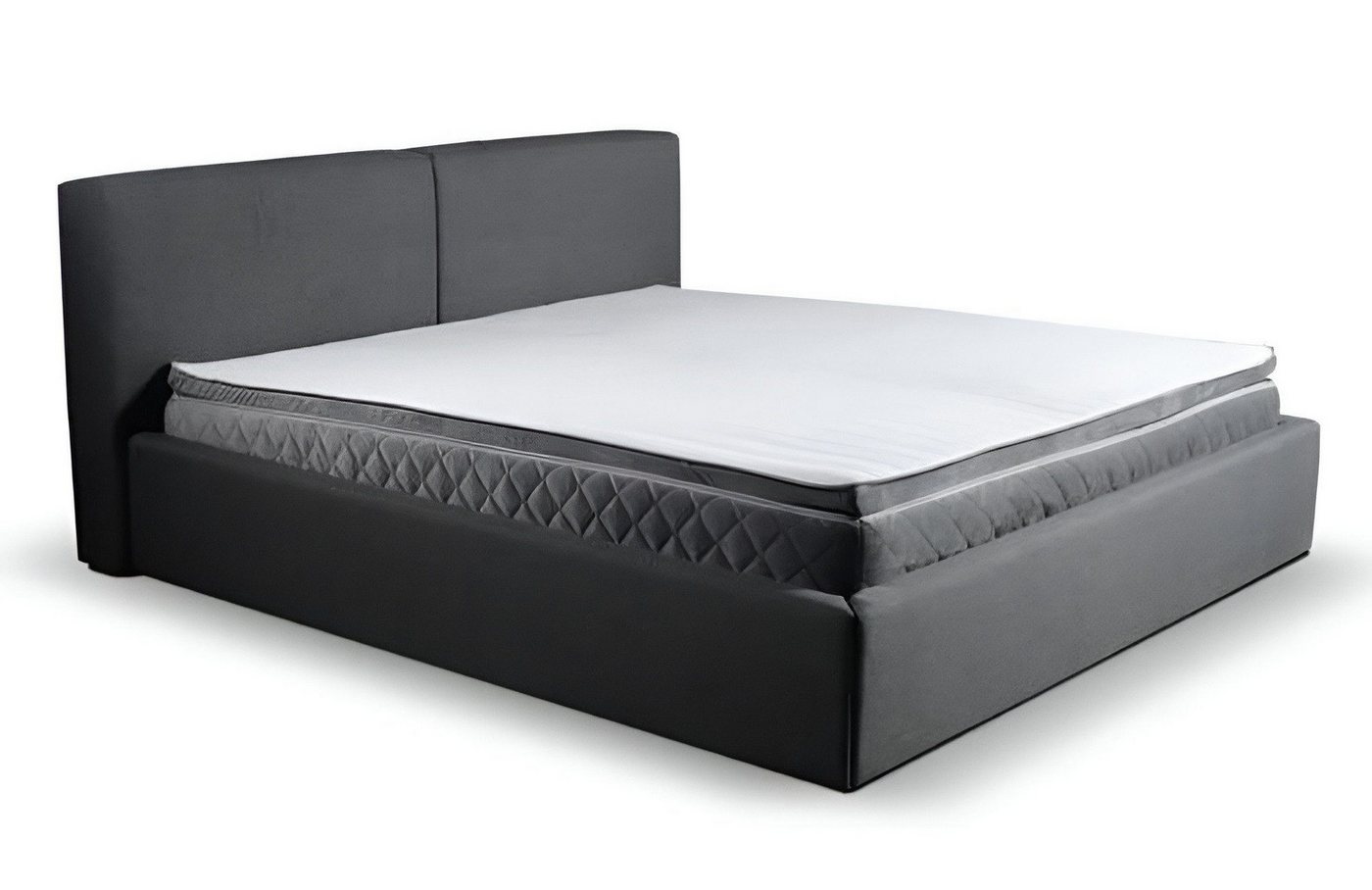 JVmoebel Bett Schlafzimmer Doppelbett Bett 180cm Matratze Grau moderner Stil Holz (1-tlg., Bett), Made in Europa von JVmoebel