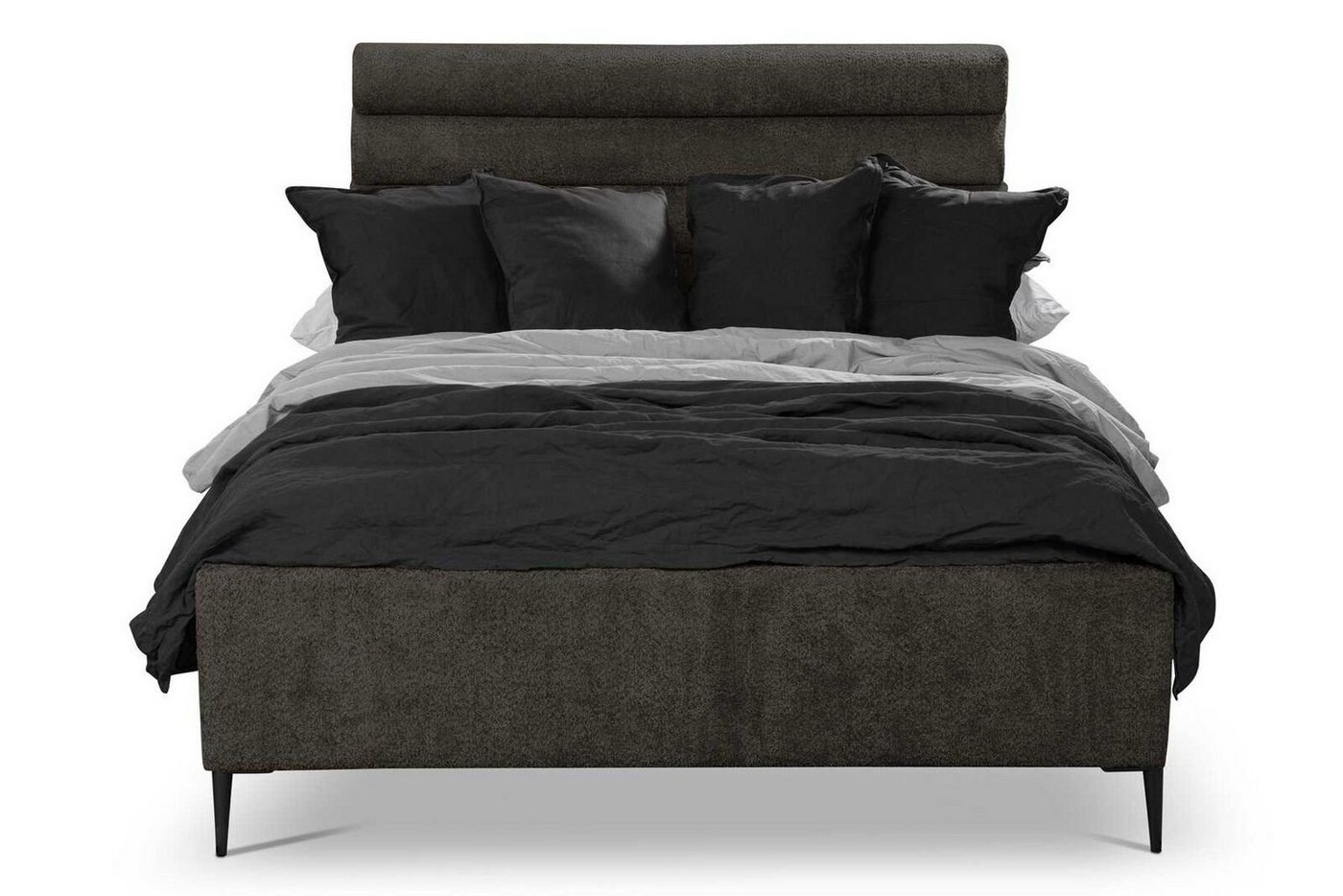 JVmoebel Bett Textil Bett Grau Design Luxus Doppel Schlafzimmer Betten Doppelbett (1-tlg., 1x Bett), Made in Europa von JVmoebel