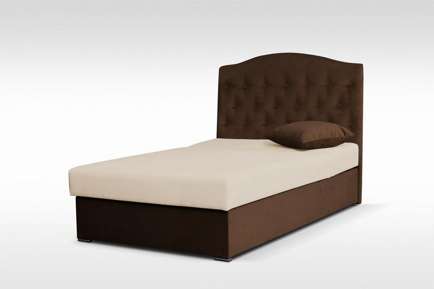 JVmoebel Bett Textil Betten Luxus Design Rahmen Chesterfield Einzelbett (Einzelbett) von JVmoebel