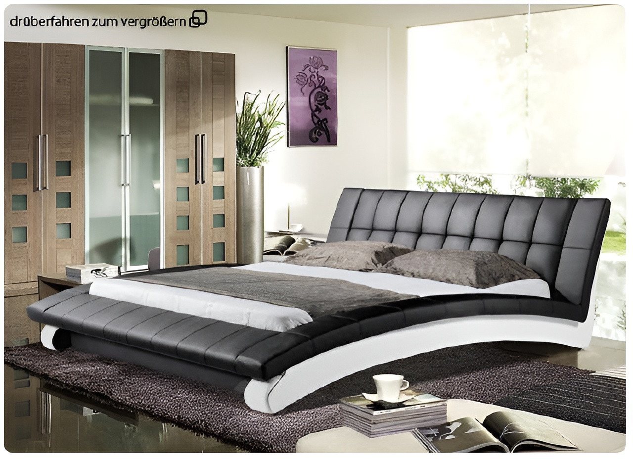 JVmoebel Bett Wasserbett Bett Betten Komplett Lederbett Polsterbett mit Matratze (Wasserbett Bett Betten - MICHA), Made in Europa von JVmoebel