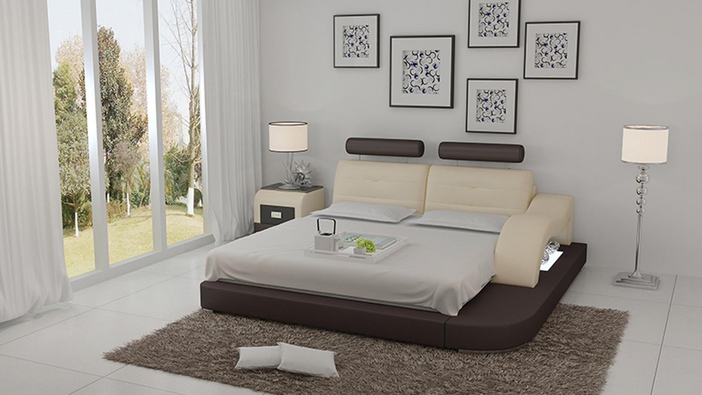 JVmoebel Bett Wasserbett Hotel Doppel Bett Betten Komplett Lederbett Polsterbett (Wasserbett LB8802), Made in Europa von JVmoebel
