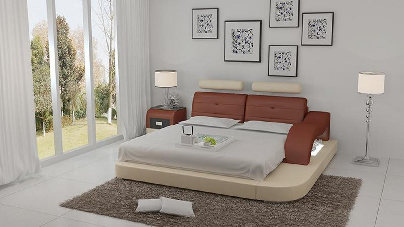 JVmoebel Bett Wasserbett Hotel Doppel Bett Betten Komplett Lederbett Polsterbett (Wasserbett LB8802), Made in Europa von JVmoebel