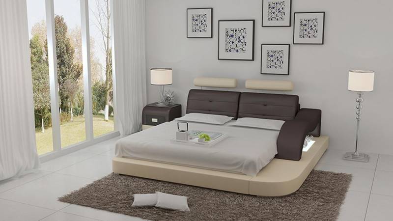 JVmoebel Bett Wasserbett Hotel Doppel Bett Betten Komplett Lederbett Polsterbett (Wasserbett LB8802), Made in Europa von JVmoebel