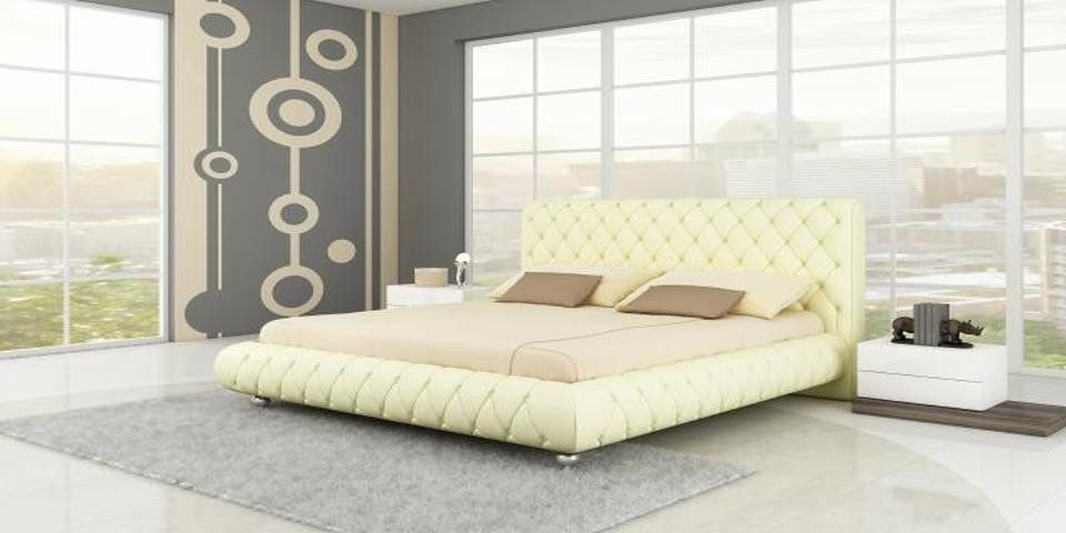 JVmoebel Bett Wasserbett Komplett Lederbett Polsterbett mit Matratze Chesterfield (WASSERBETT BETT BETTEN - CRYSTAL), Made in Europa von JVmoebel