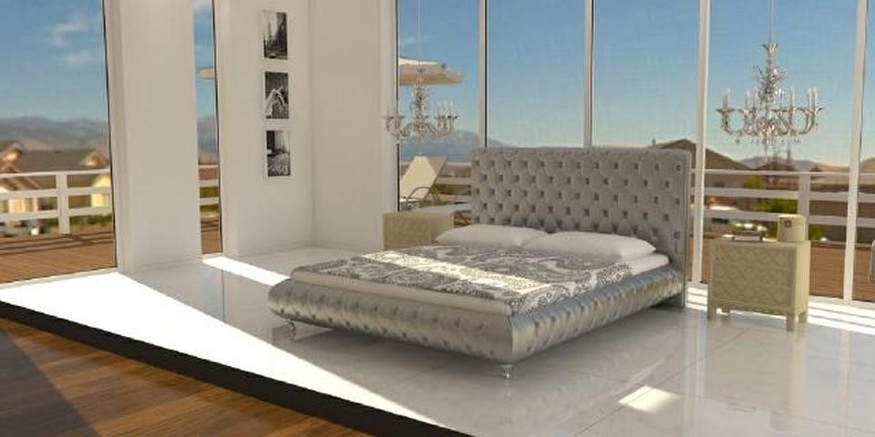 JVmoebel Bett Wasserbett Komplett Lederbett Polsterbett mit Matratze Chesterfield (WASSERBETT BETT BETTEN - CRYSTAL), Made in Europa von JVmoebel