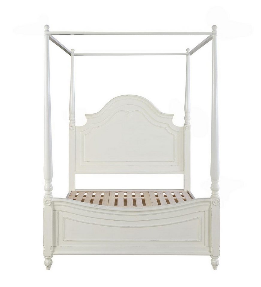 JVmoebel Bett Weißes Himmelbett aus Echtholz für klassisches Schlafzimmerdesign, Made in Europa von JVmoebel