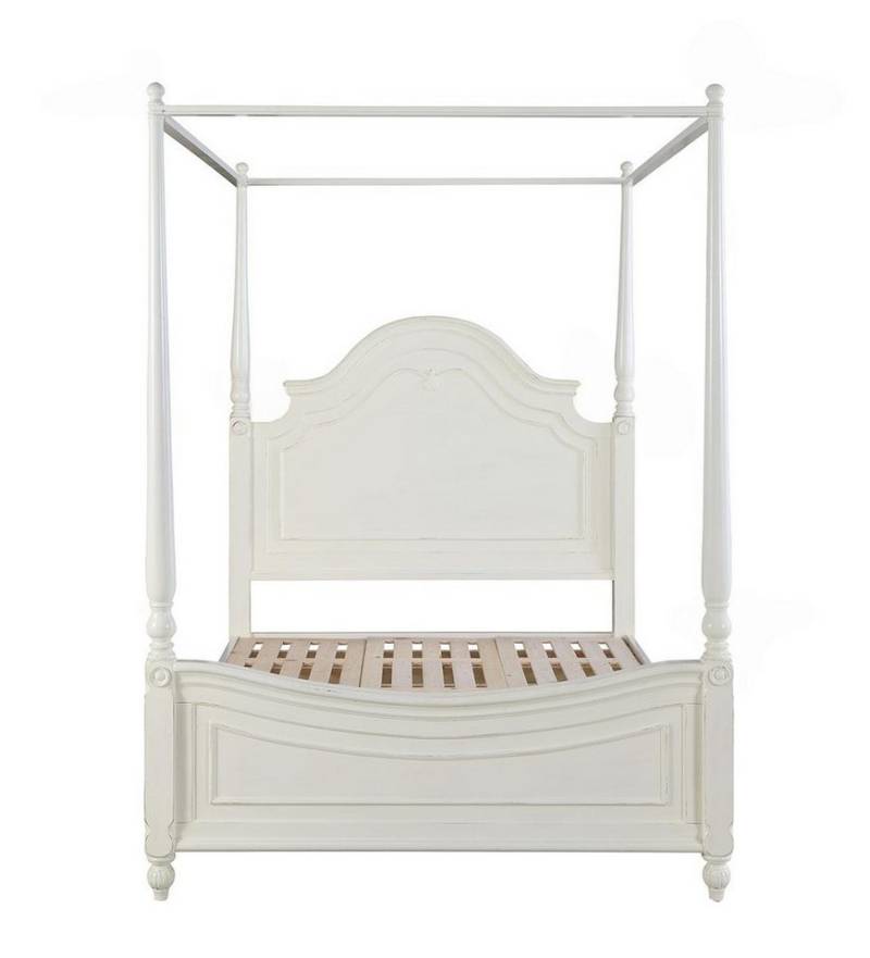 JVmoebel Bett Weißes Himmelbett aus Echtholz für klassisches Schlafzimmerdesign, Made in Europa von JVmoebel