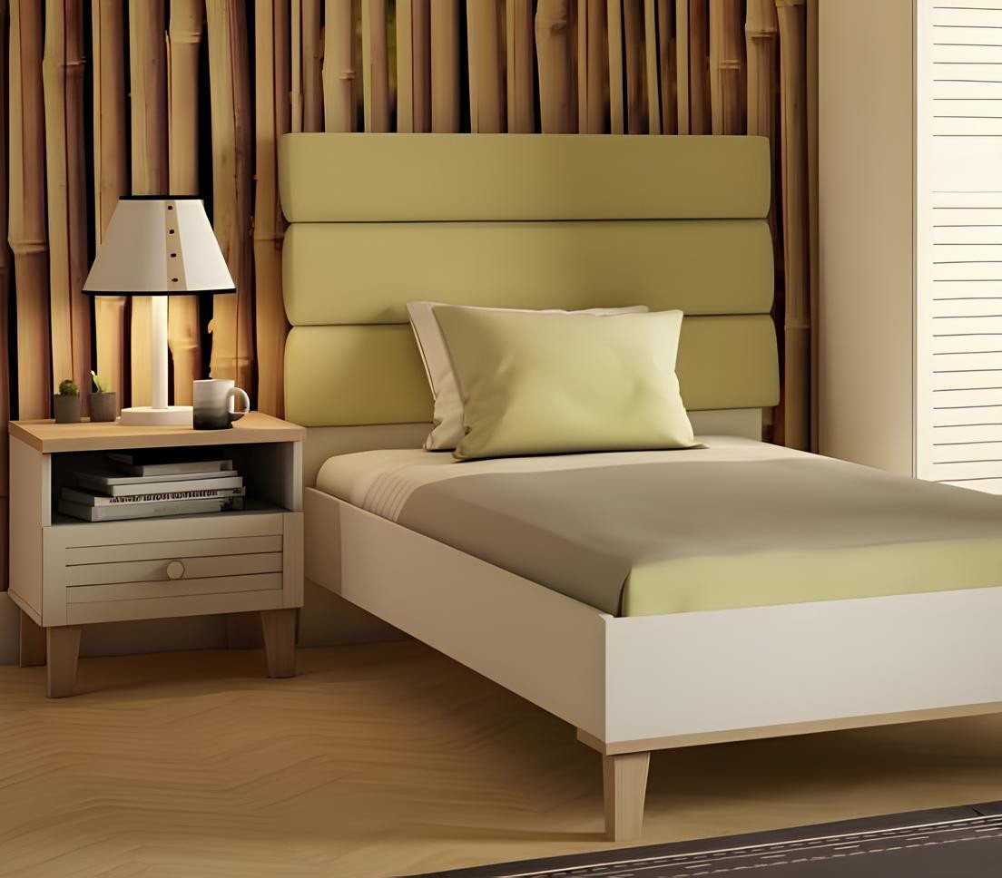 JVmoebel Einzelbett Weißes Holz Bett im eleganten Design Betten, Made in Europa von JVmoebel