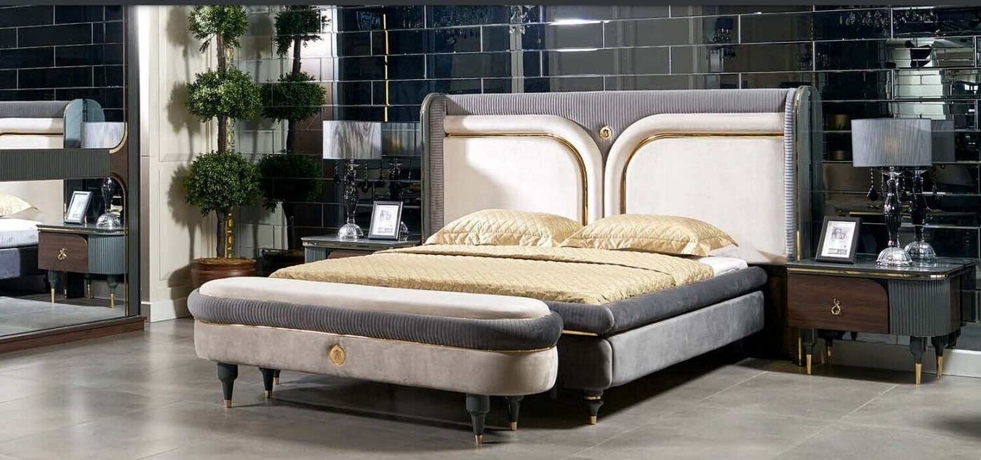 JVmoebel Bettbank Design Luxus Hocker Polster Modern Textil Beistell Sofa Italienischer (1-St) von JVmoebel
