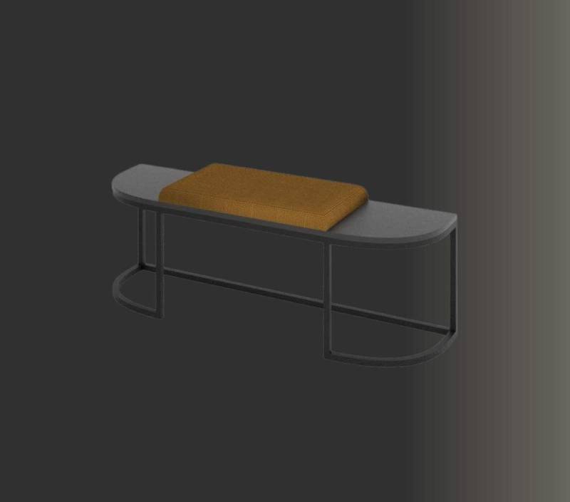 JVmoebel Bettbank Grau gepolsterter Hocker – Ideal für Wohn- und Schlafräume (Hocker), Made in Europa von JVmoebel