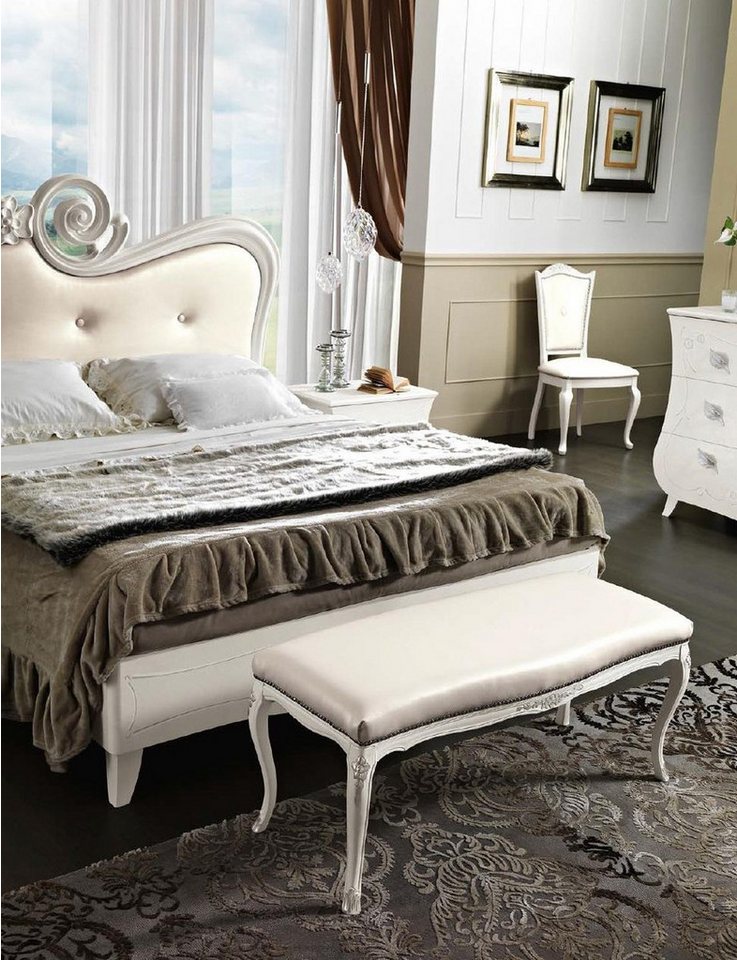 JVmoebel Bettbank Italienischer Luxus Fußhocker aus Holz - Bizzotto Design Neu, Made in Europa von JVmoebel