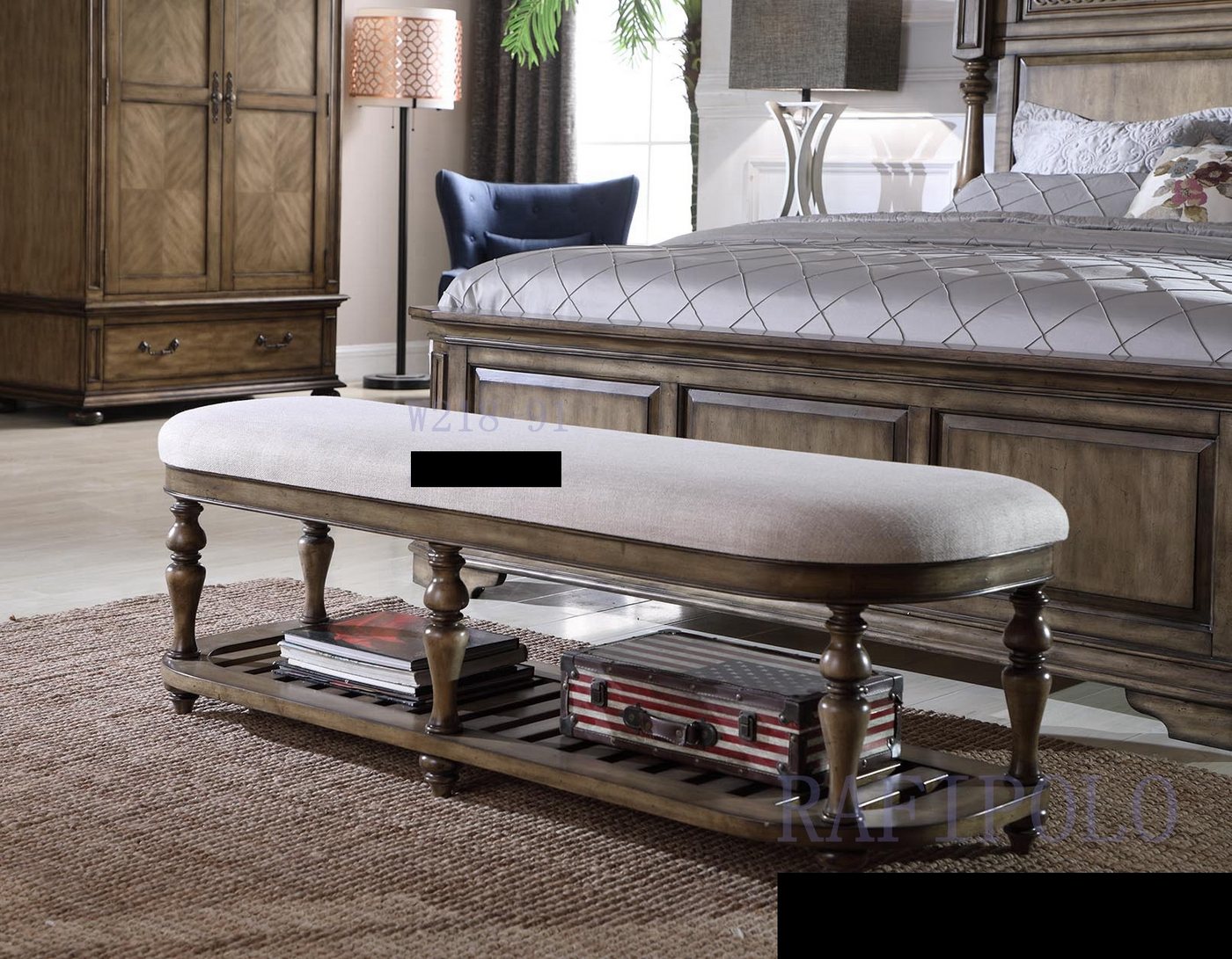 JVmoebel Bettbank Klassischer Hocker Ottoman für Sofa aus Leder und Stoff, Holz, Made in Europa JVmoebel Bettbank Klassischer Hocker Ottoman für Sofa aus Leder und Stoff, Holz, Made in Europa von JVmoebel