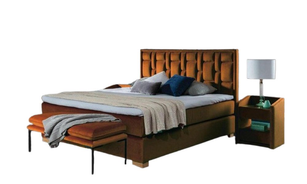 JVmoebel Bettbank Oranger Fußschemel – Polsterhocker für gemütliches Sitzen (Hocker), Made in Europa von JVmoebel