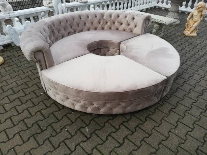 JVmoebel Chesterfield-Sofa Chesterfield Rundsofa Stoff Runde Sofa XXL Wohnlandschaft Eckcouch, Made in Europa von JVmoebel