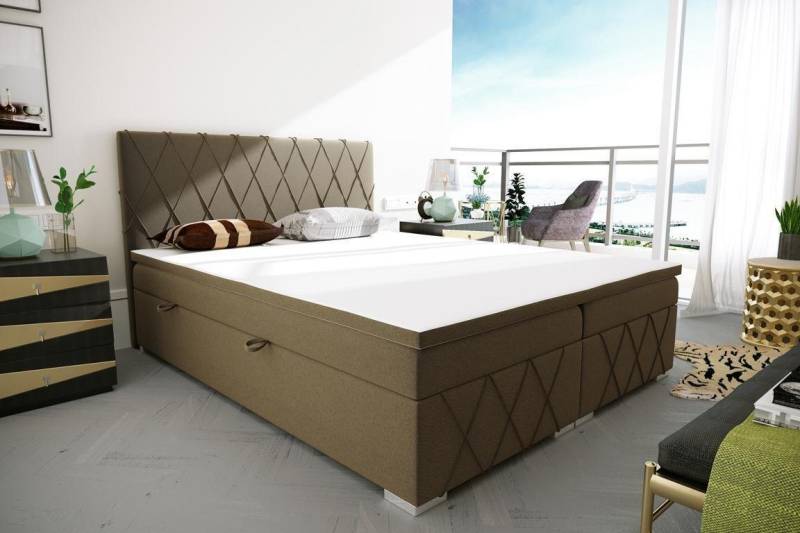 JVmoebel Boxspringbett Doppel Luxus Boxspringbett Design Bett Polsterbett Schlafzimmer Textil, Made in Europa von JVmoebel