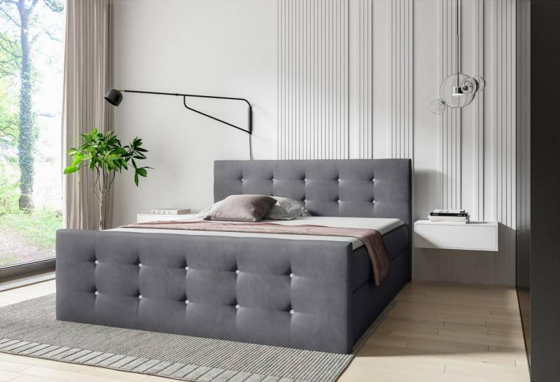 JVmoebel Boxspringbett Doppelbett Boxspring Grau - Möbel für Hotel und Schlafzimmer, Made in Europa JVmoebel Boxspringbett Doppelbett Boxspring Grau - Möbel für Hotel und Schlafzimmer, Made in Europa von JVmoebel