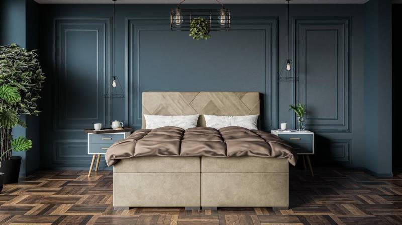 JVmoebel Boxspringbett Luxus Designer Schlafzimmer Polstermöbel Doppelbett Boxspringbett, Made in Europa von JVmoebel
