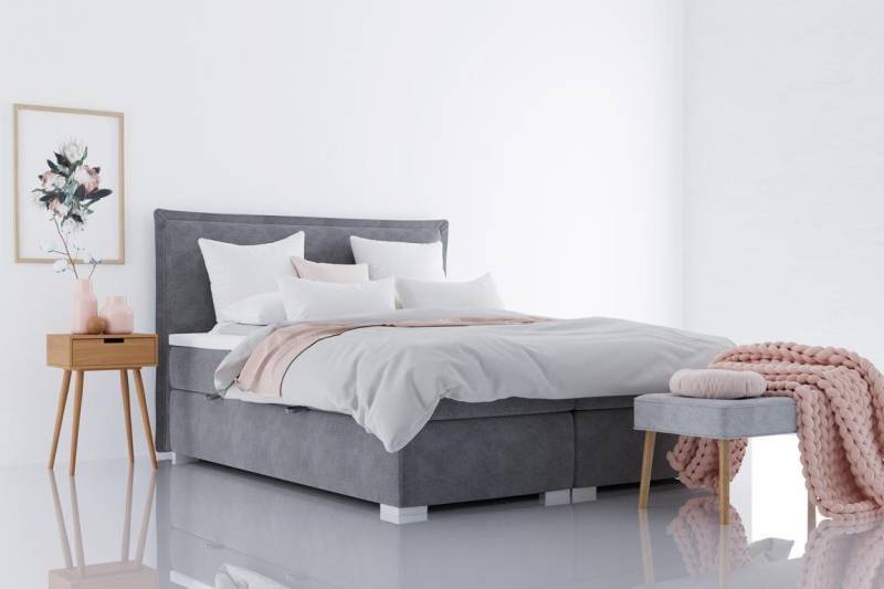 JVmoebel Boxspringbett Schlafzimmer Doppelbett Modern Möbel Designer Polster Boxspringbett, Made in Europa von JVmoebel