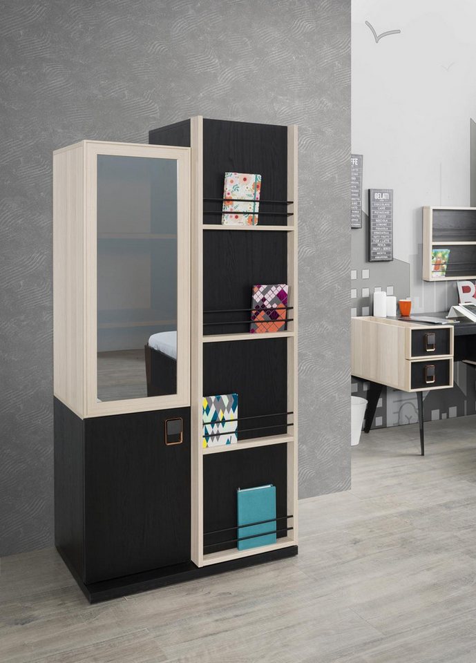 JVmoebel Bücherregal Bücher Regal Schwarz Jugendzimmer Regale Schrank Holz für Möbel Neu, Made in Europa von JVmoebel