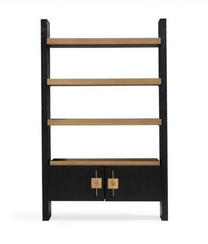 JVmoebel Bücherregal Design Schrank mit Regale Schranke Holz Schwarz Gold Holzschrank 1-tlg, 1-tlg., Made in Europa von JVmoebel