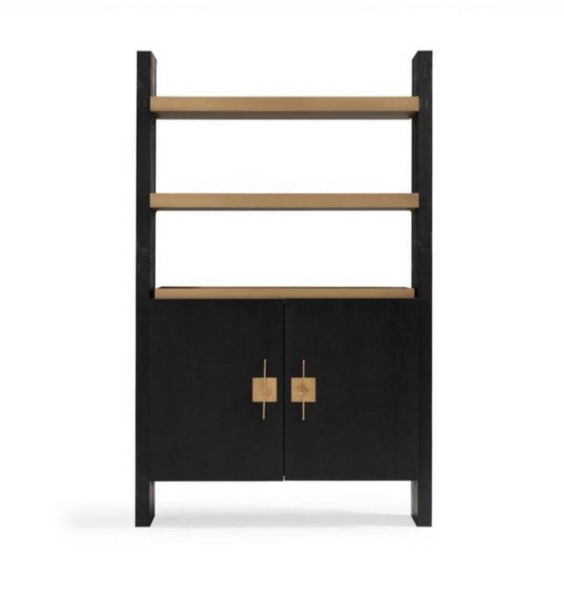 JVmoebel Bücherregal Luxus Schrank mit Regale Holzschrank Holz Schwarz Design Gold Neu, 1-tlg., Made in Europa von JVmoebel
