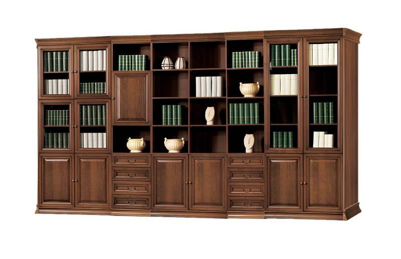 JVmoebel Bücherregal Riesiger Brauner Büroschrank Massivholz Arbeitszimmer Möbel, Made in Europa von JVmoebel