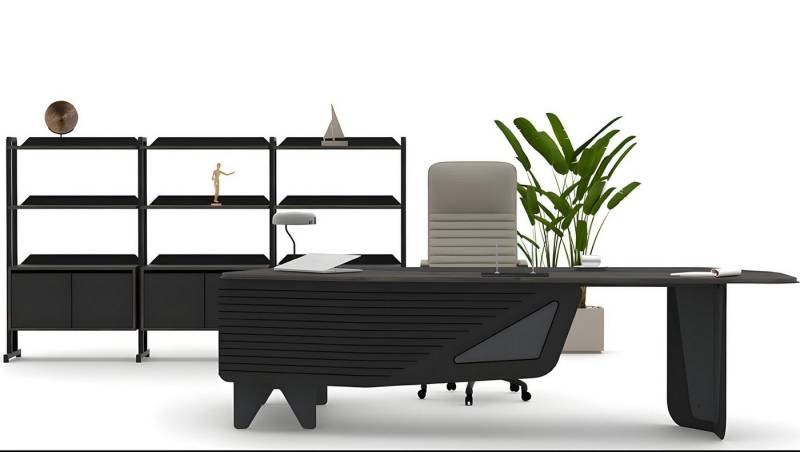 JVmoebel Büromöbel-Set Schreibtisch Büroschrank Couchtisch Set Grau Holz Büroausstattung, (Schreibtisch, Büroschrank, Couchtisch), Made in Europe von JVmoebel